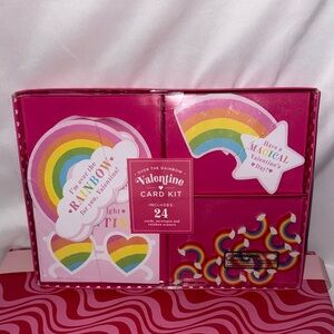 Rainbow Valentines Day Card Kit of 24 With Erasers